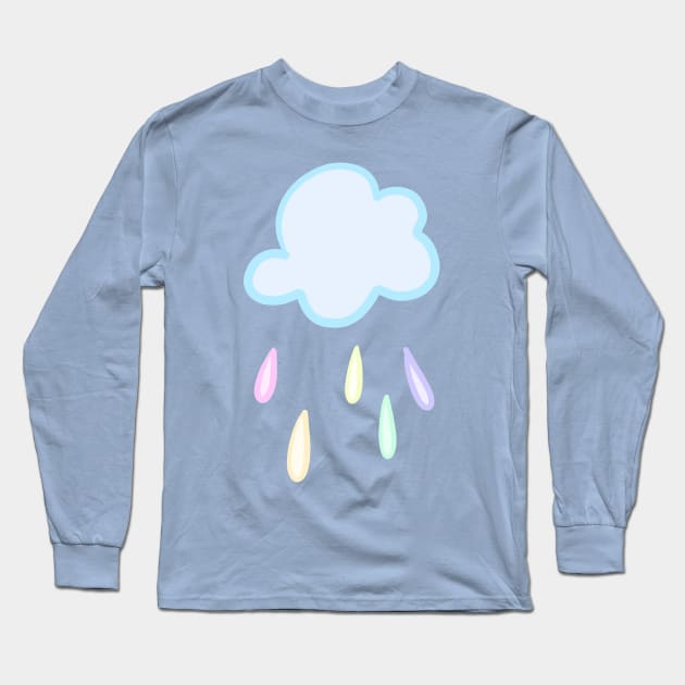 Pastel Rainbow Rain Cloud Long Sleeve T-Shirt by KelseyLovelle